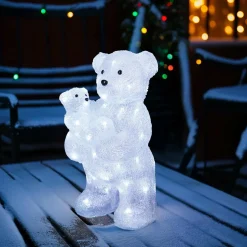 Maman Ours lumineuse 56 LED (H44 cm) Bébé Whisper Blanc froid