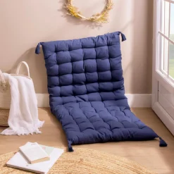 Matelas de sol coton (120 x 60 cm) Pixel Bleu marine