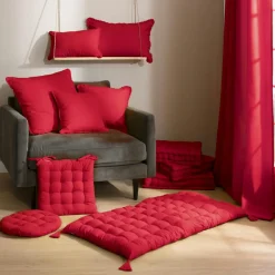 Matelas de sol coton (120 x 60 cm) Pixel Rouge