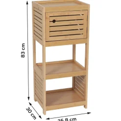 Meuble bas de salle de bain (36 x H83 cm) Trinidad naturel