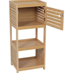 Meuble bas de salle de bain (36 x H83 cm) Trinidad naturel