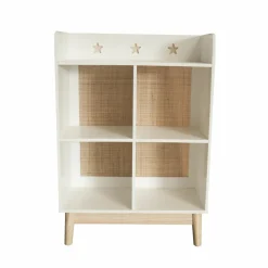 Meuble de rangement enfant bois 4 niches (H86 cm) Stars Blanc