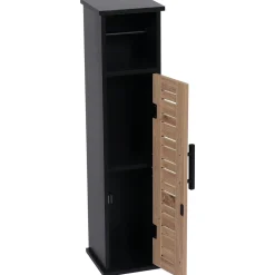 Meuble dérouleur papier toilette avec réserve (H75 cm) Bergen Noir