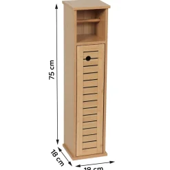 Meuble dérouleur papier toilette avec réserve (H75 cm) Trinidad Naturel