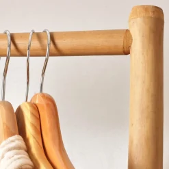 Meuble portant pliable avec penderie en bambou (H176 cm) Hanoï