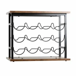Meuble range-bouteilles industriel 12 emplacements (H40 cm) Auguste Noir