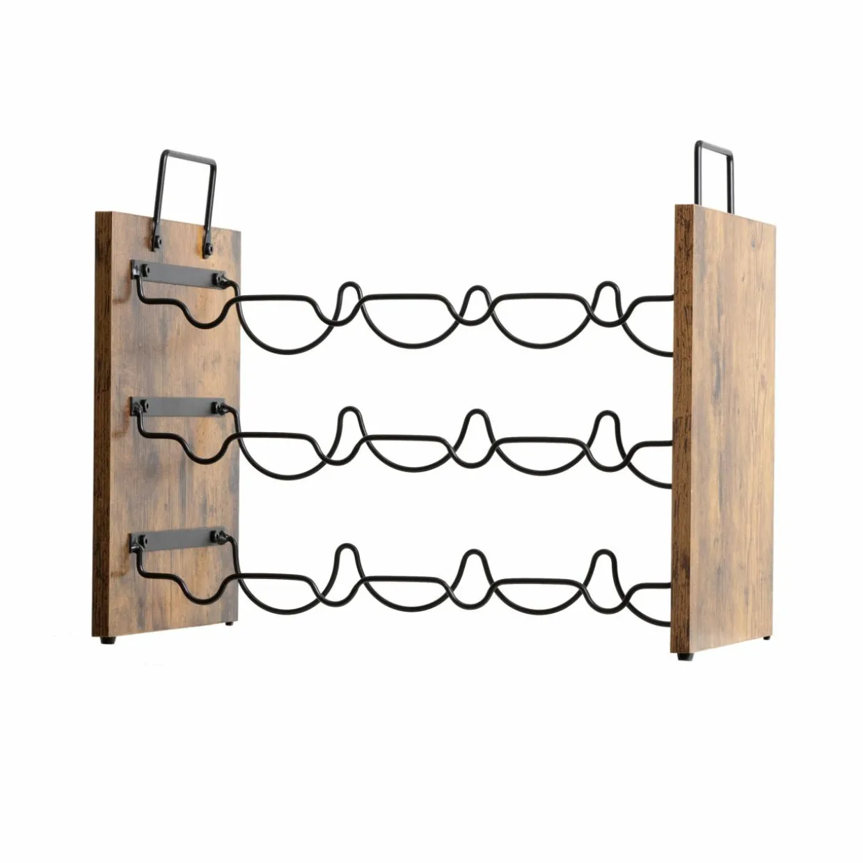 Meuble range-bouteilles industriel 12 emplacements (H40 cm) Lucas Noir