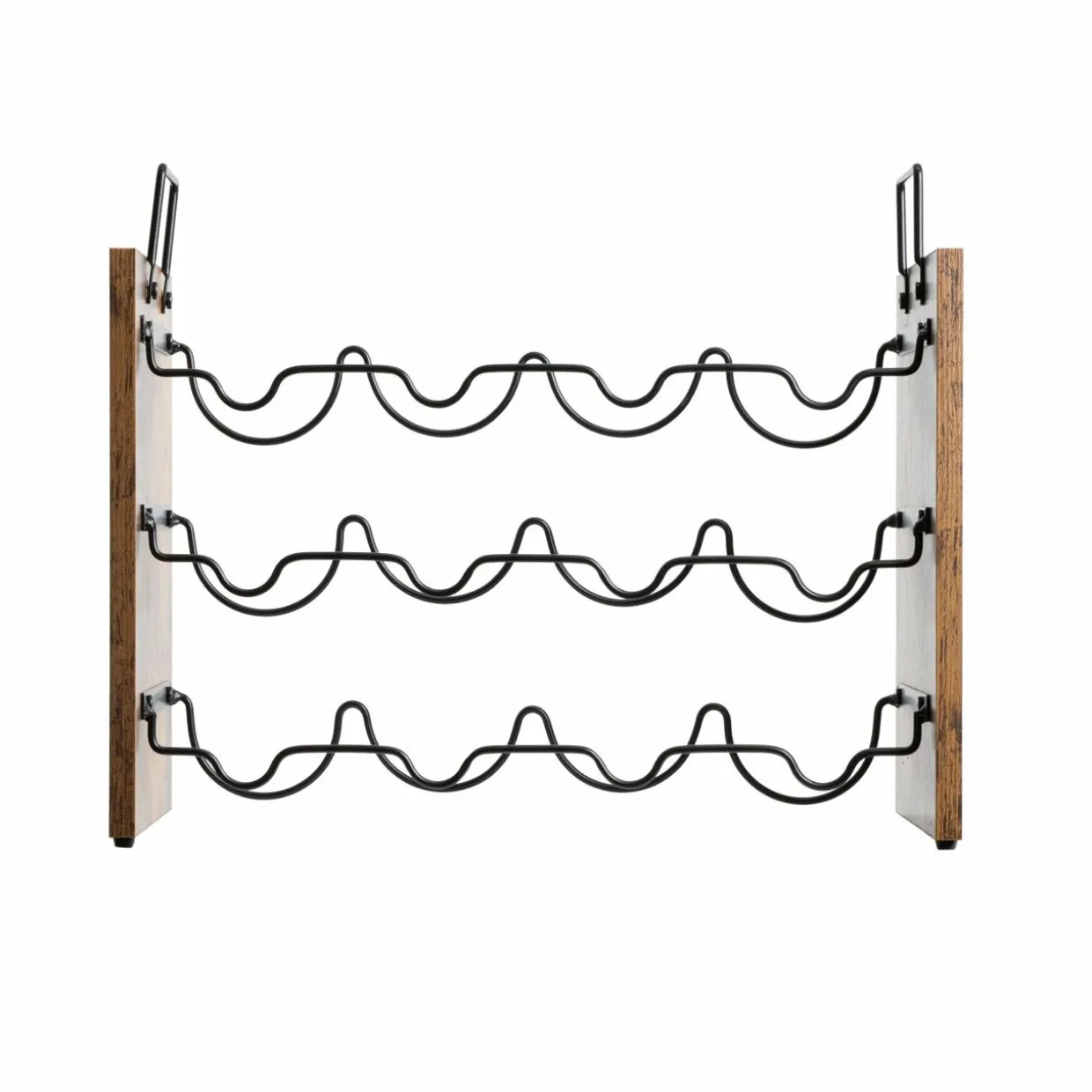 Meuble range-bouteilles industriel 12 emplacements (H40 cm) Lucas Noir