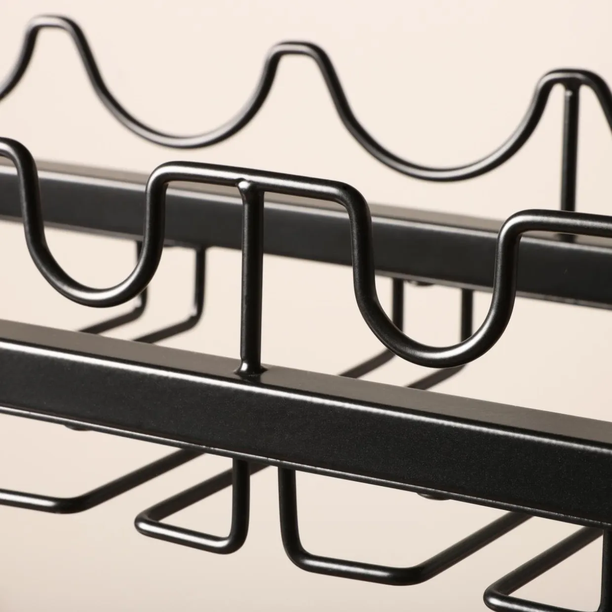 Meuble range-bouteilles industriel 12 emplacements et porte-verres (H180 cm) Pablo Marron