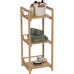 Meuble rangement bambou 3 étagères (30 x H75 cm) Harmonie Naturel