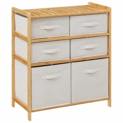 Meuble rangement paniers 6 niveaux (66 x H78.5 cm) Tidy box Ecru