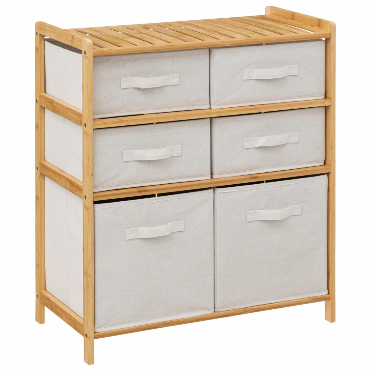 Meuble rangement paniers 6 niveaux (66 x H78.5 cm) Tidy box Ecru