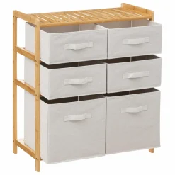 Meuble rangement paniers 6 niveaux (66 x H78.5 cm) Tidy box Ecru