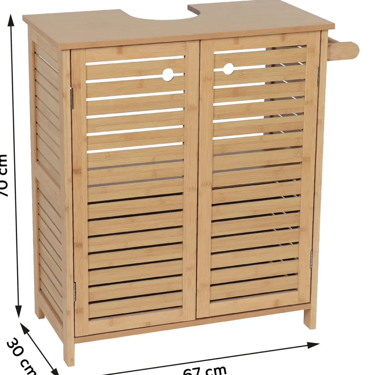 Meuble sous lavabo avec porte-serviette (67 x H70 cm) Trinidad Naturel