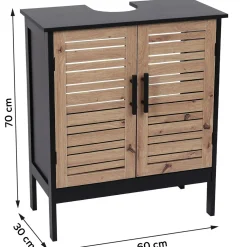 Meuble sous lavabo (60 x H70 cm) Bergen Noir