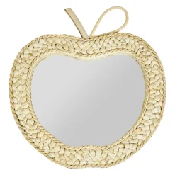 Miroir mural corde tressée (30 x 32 cm) Pomme Beige