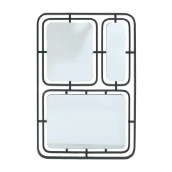 Miroir mural en métal (H80 cm) Reflet Métallique Noir