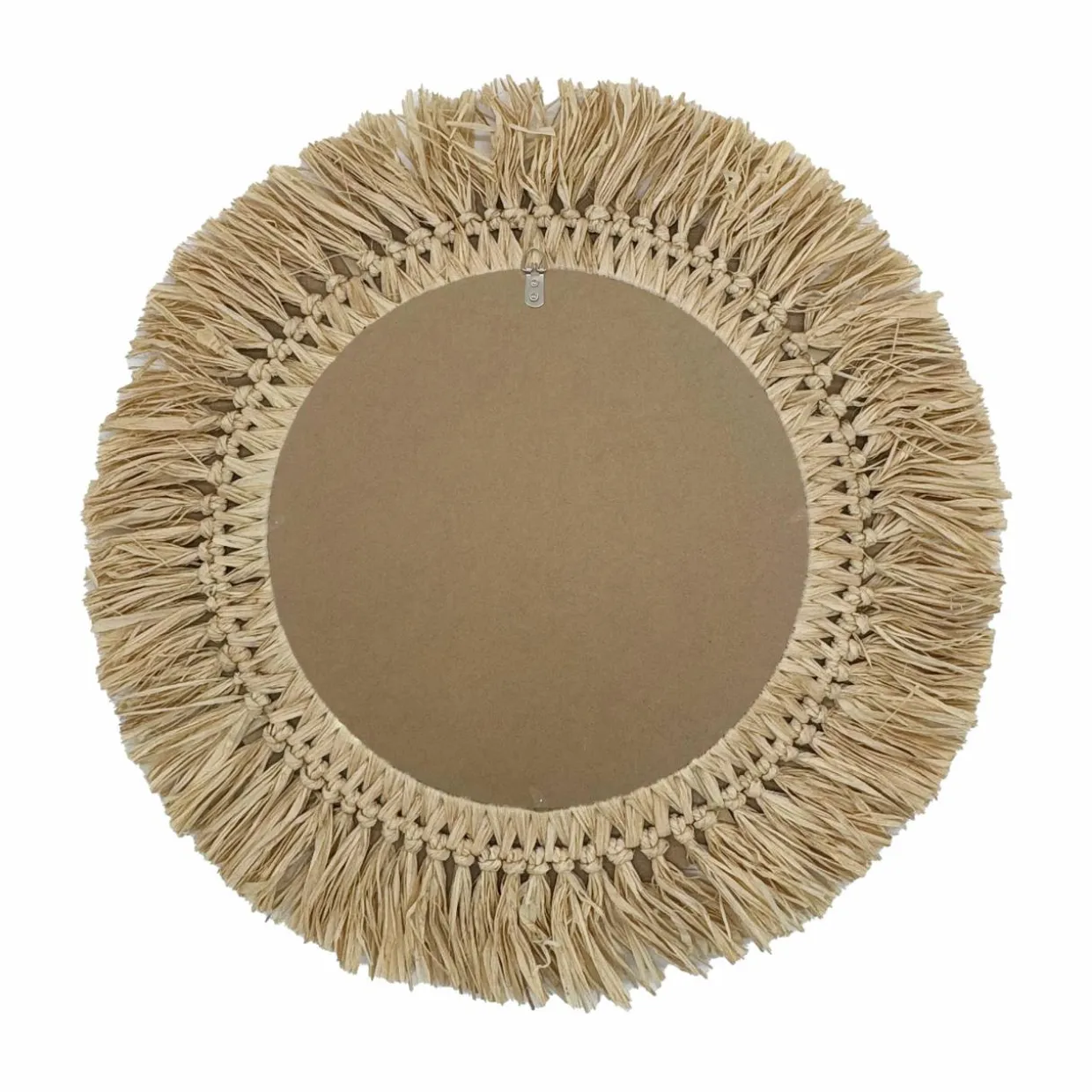 Miroir mural rond en fibres naturelles (D50 cm) Makira Beige