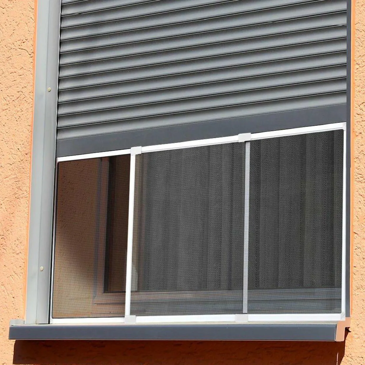 Moustiquaire fenêtre cadre extensible (H50 x L 70 / 130 cm) Blanc et gris