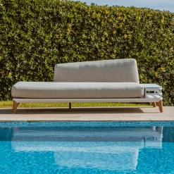 Méridienne de jardin en aluminium Monte Carlo Blanc et taupe