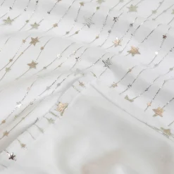 Nappe de Noël rectangulaire (140 x 360 cm) Pluie d'étoiles Blanche