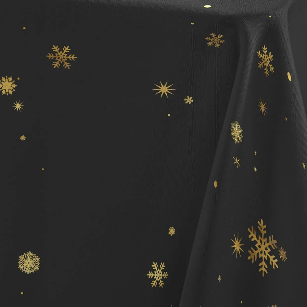 Nappe de Noël rectangulaire (150 x 300 cm) Constellation Noir et doré