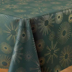 Nappe de Noël rectangulaire (150 x 300 cm) Pampille métallisé Vert