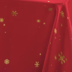 Nappe de Noël rectangulaire (150 x 240 cm) Constellation Rouge et doré