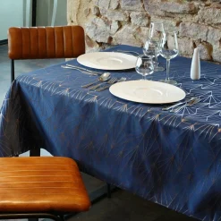 Nappe de Noël rectangulaire (145 x 300 cm) Facette Bleu