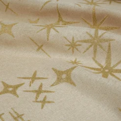Nappe de Noël rectangulaire (140 x 240 cm) Étoiles Célestes Beige et doré