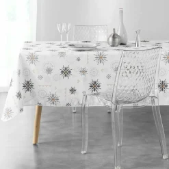 Nappe de Noël rectangulaire (150 x 240 cm) Enchanté Blanc