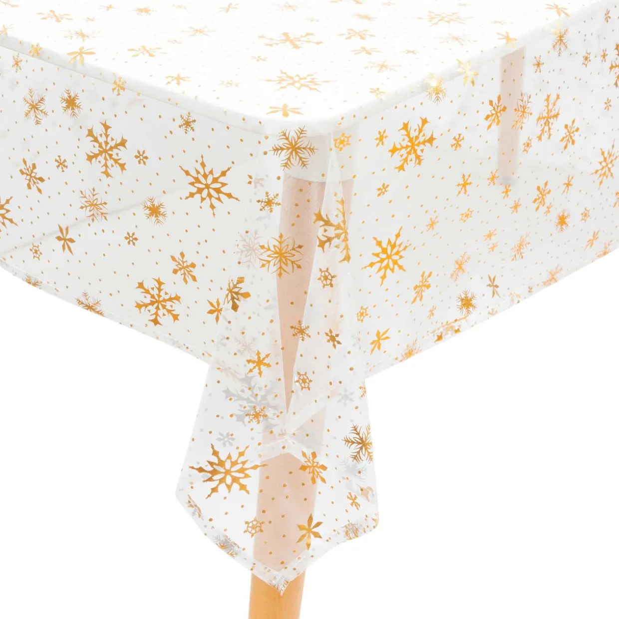 Nappe de Noël rectangulaire (140 x 360 cm) Flocon de neige Blanc