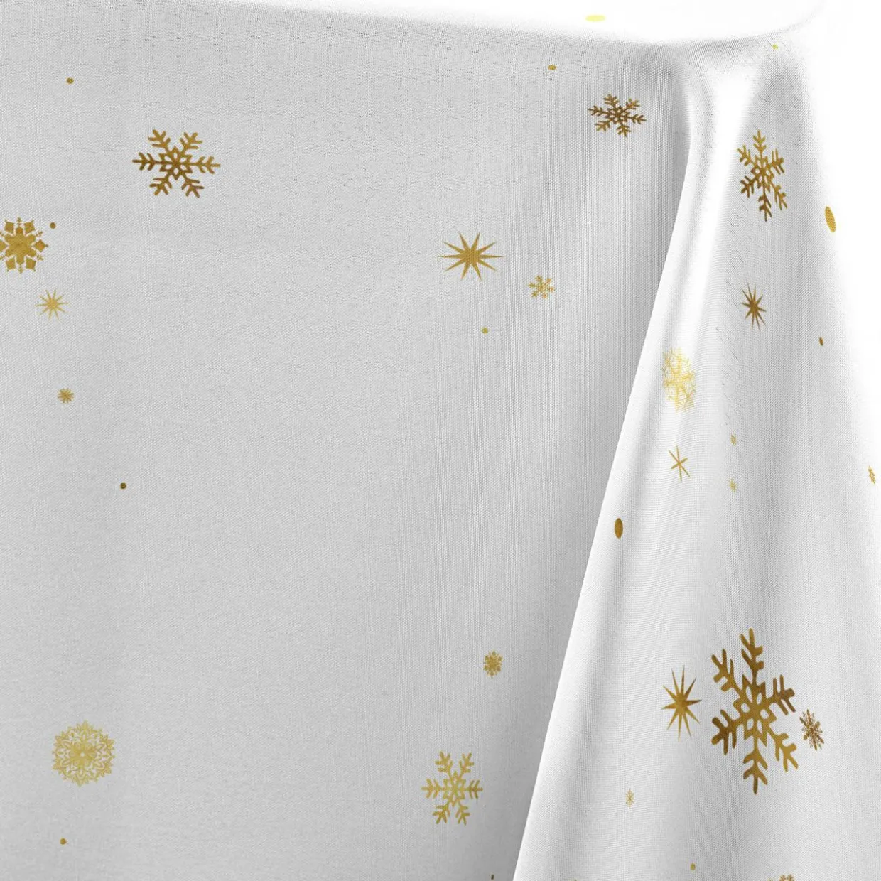 Nappe de Noël rectangulaire (150 x 240 cm) Constellation Blanc et doré
