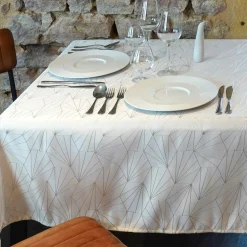 Nappe de Noël rectangulaire (145 x 300 cm) Facette Blanc