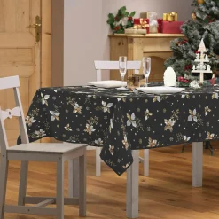 Nappe de Noël rectangulaire (150 x 300 cm) Guido Gris anthracite