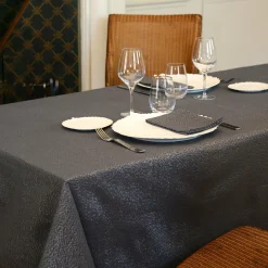 Nappe de Noël rectangulaire (150 x 300 cm) Etincelle Anthracite
