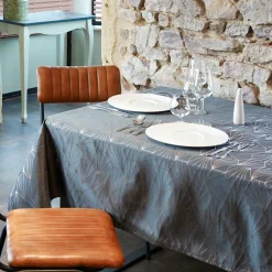 Nappe de Noël rectangulaire (145 x 240 cm) Facette Anthracite
