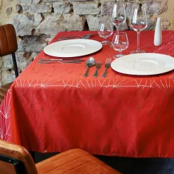Nappe de Noël rectangulaire (145 x 300 cm) Facette Rouge