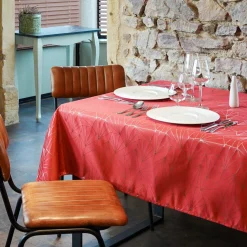 Nappe de Noël rectangulaire (145 x 300 cm) Facette Rouge