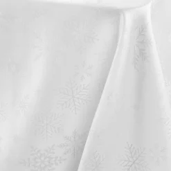 Nappe de Noël rectangulaire (140 x 240 cm) Flocon d'hiver Blanc