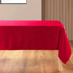 Nappe de Noël rectangulaire (140 x 300 cm) Flocon d'hiver Rouge