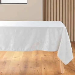 Nappe de Noël rectangulaire (140 x 300 cm) Flocon d'hiver Blanc