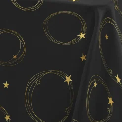 Nappe de Noël rectangulaire (150 x 240 cm) Star Noir et Or