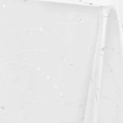 Nappe de Noël rectangulaire (140 x 240 cm) Astrelia Blanc et argent