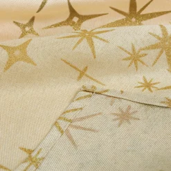 Nappe de Noël rectangulaire (360 x 140 cm) Étoiles Célestes Beige et doré
