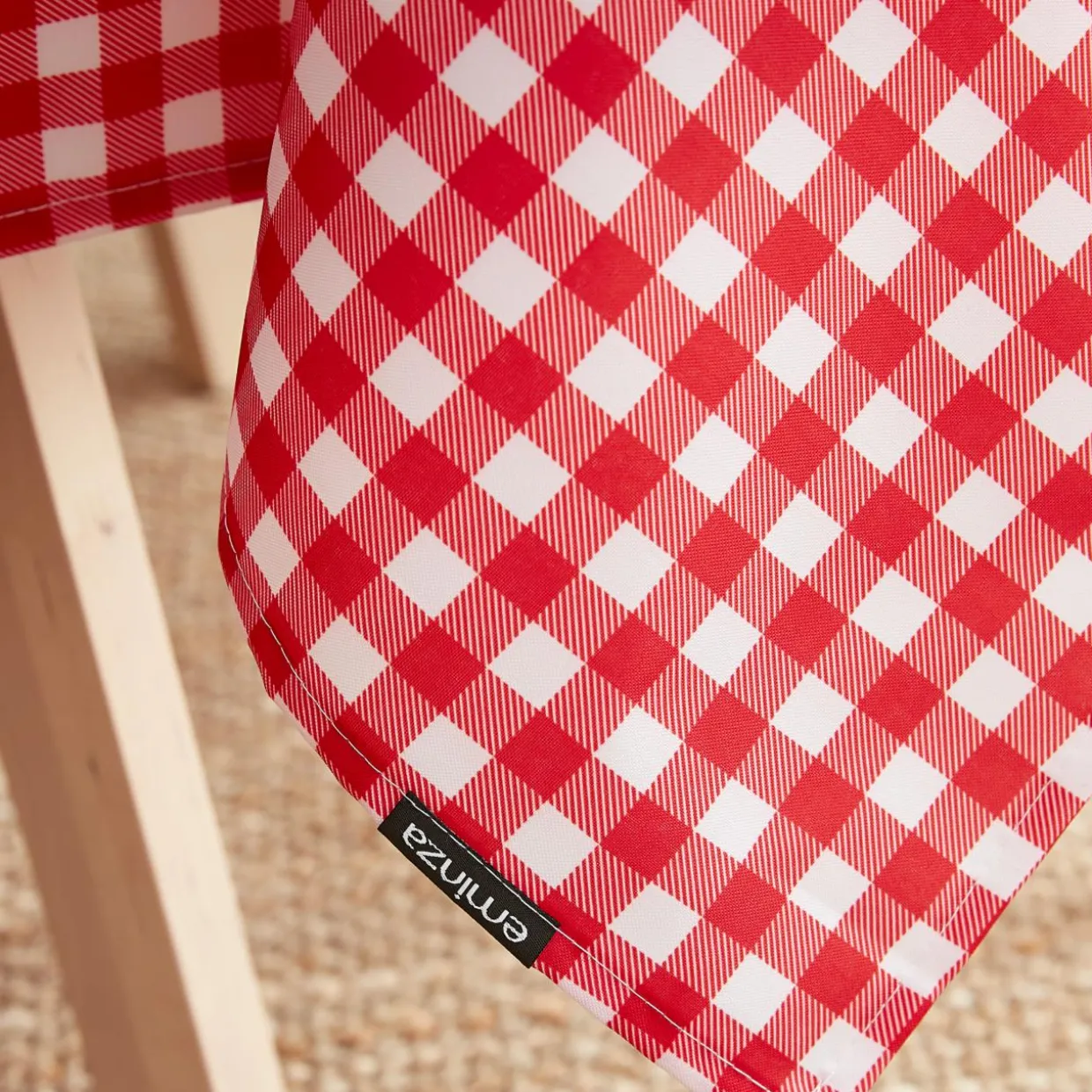 Nappe rectangulaire anti tache (140 x 300 cm) Elise Vichy Rouge