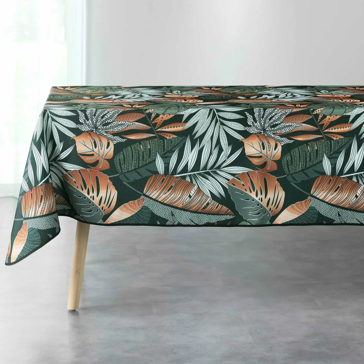 Nappe rectangulaire anti tache (150 x 240 cm) Alianor Vert kaki