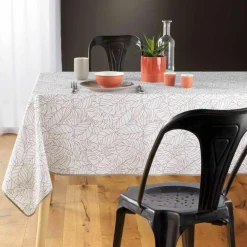 Nappe rectangulaire anti-taches (150 x 240 cm) Solea Blanche