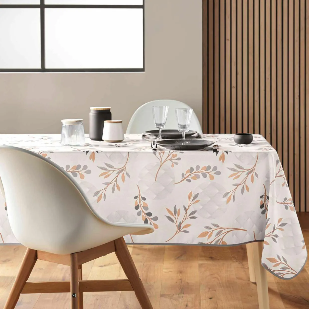 Nappe rectangulaire anti tache (150 x 240 cm) Manola Ecru