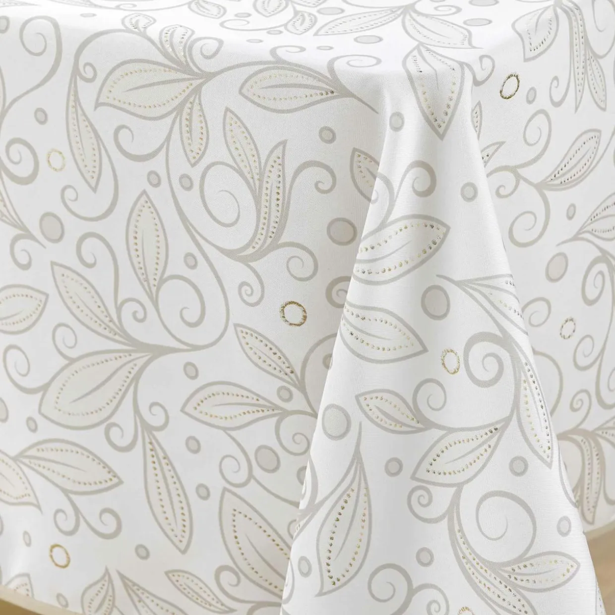 Nappe rectangulaire anti tache (145 x 240 cm) Leya Beige